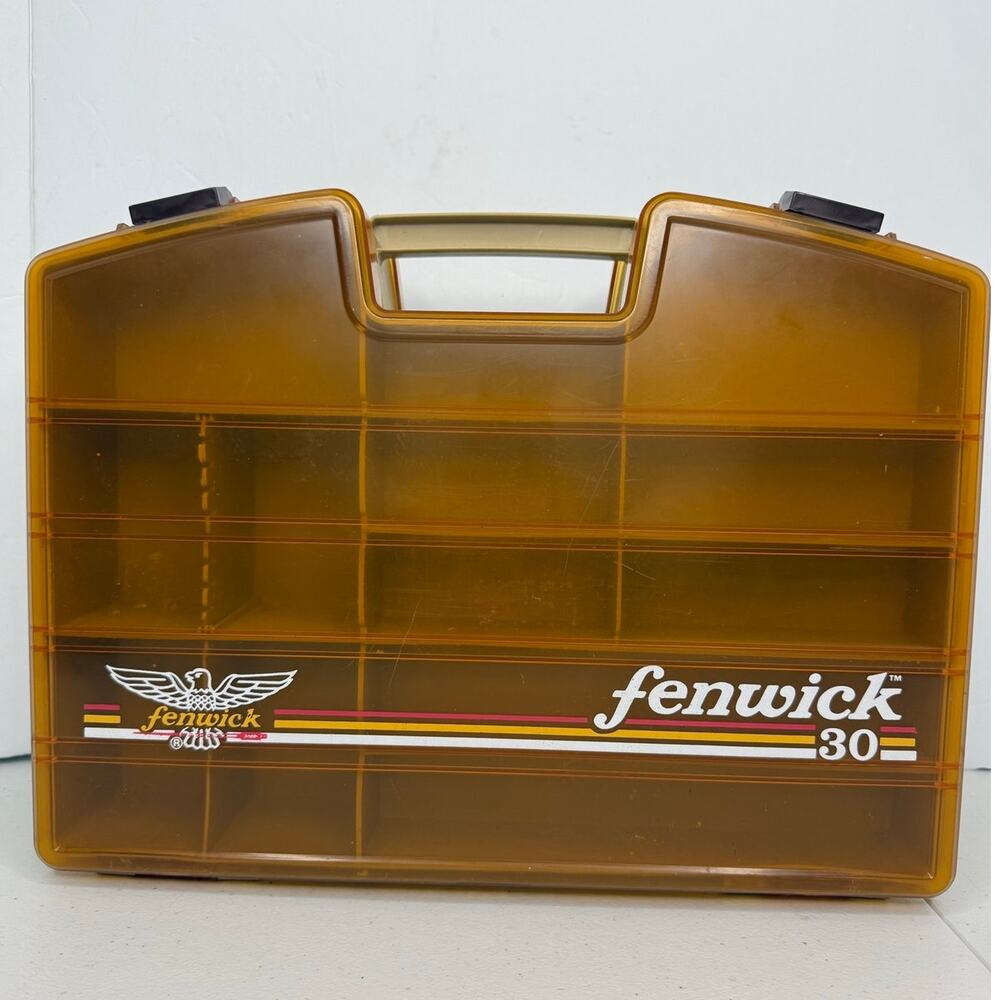 Vintage Fenwick 30 Empty Fishing Tackle Box Hard Case Organizer